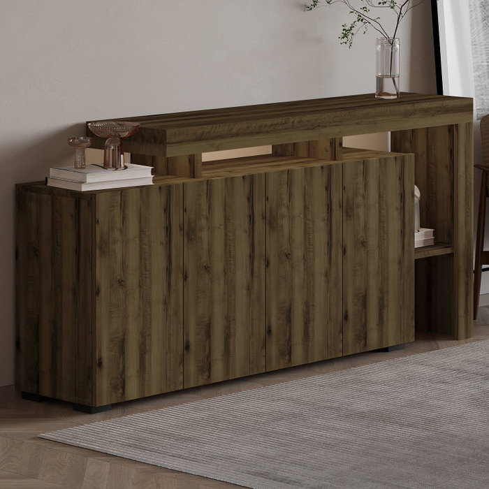Hanah Home Beliz - Consola de Nogal Antiguo con Luces LED